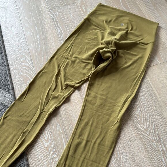 lululemon Align Pant II High Rise Tights 25" Grape Leaf Yellow Sz4 - Picture 11 of 14